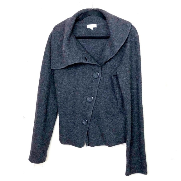 JOSEPH A Gray boiled wool button down jacket - Picture 1 of 8